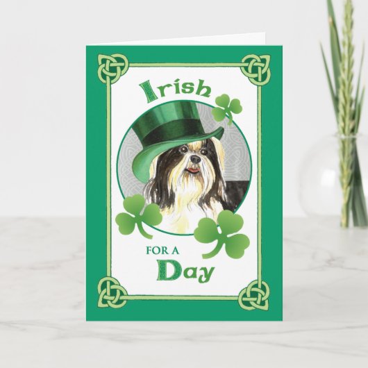 St. Patrick's Day Shih Tzu Kaart (Voorkant)