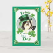 St. Patrick's Day Shih Tzu Kaart (Gele Bloem)