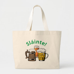 St Patrick's Day Sláinte Beers Grote Tote Bag
