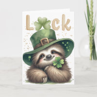 St Patrick's Day Sloth Four Leaf Hoesje