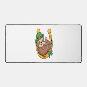 St Patrick's Day Sloth Hoefijzer Lucky Bureaumat