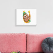 St Patrick's Day Sloth Hoefijzer Lucky Canvas Afdruk (Insitu (Woonkamer))