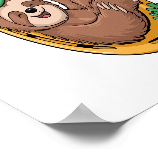 St Patrick's Day Sloth Hoefijzer Lucky Poster (Hoek)