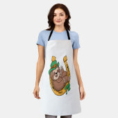 St Patrick's Day Sloth Hoefijzer Lucky Schort (Gedragen)