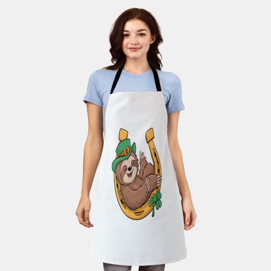 St Patrick's Day Sloth Hoefijzer Lucky Schort (Gedragen)