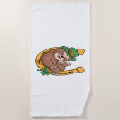St Patrick's Day Sloth Hoefijzer Lucky Strandlaken (Voorkant)