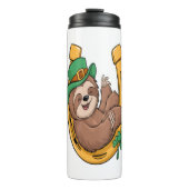 St Patrick's Day Sloth Hoefijzer Lucky Thermosbeker (Voorkant)