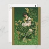  St. Patrick's Day Souvenir, Irish Lass Briefkaart (Voorkant / Achterkant)
