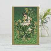 St. Patrick's Day Souvenir, Irish Lass Kaart (Staand voorkant)
