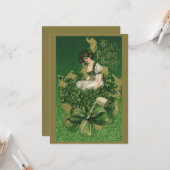 St. Patrick's Day Souvenir, Irish Lass Kaart (Voorkant / Achterkant in situ)