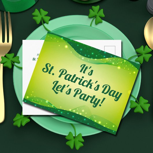 St. Patrick's Day Sparkle Let's Party Invitation