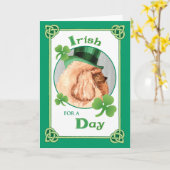 St. Patrick's Day Speelgoed Poodle Kaart (Gele Bloem)