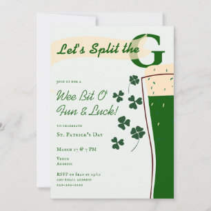 St. Patrick's Day Split The G Pint Uitdagingsparty Kaart