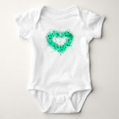 St. Patrick's day | Spuitverf, glitterend hart Romper (Voorkant)