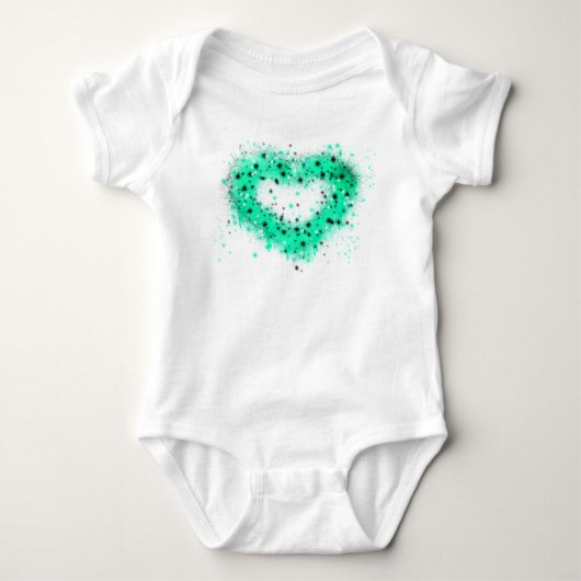 St. Patrick's day | Spuitverf, glitterend hart Romper (Voorkant)