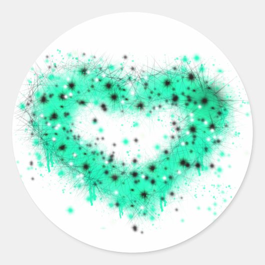 St. Patrick's day | Spuitverf, glitterend hart Ronde Sticker (Voorkant)