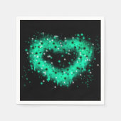 St. Patrick's day | Spuitverf, glitterend hart Servet (Voorkant)