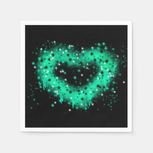 St. Patrick's day   Spuitverf, glitterend hart Servet