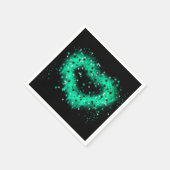 St. Patrick's day | Spuitverf, glitterend hart Servet (Hoek)