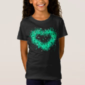 St. Patrick's day | Spuitverf, glitterend hart T-shirt (Voorkant)