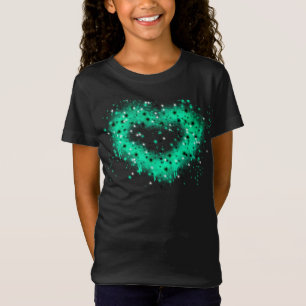 St. Patrick's day   Spuitverf, glitterend hart T-shirt