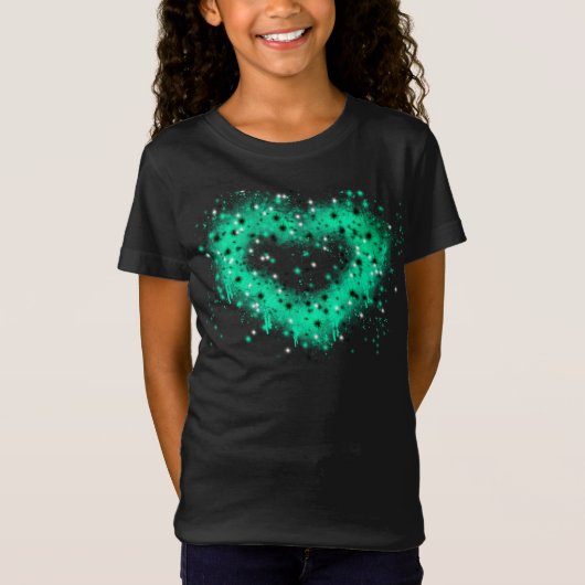 St. Patrick's day | Spuitverf, glitterend hart T-shirt (Voorkant)