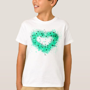 St. Patrick's day Spuitverf, glitterend hart T-shirt