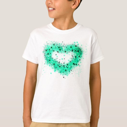 St. Patrick's day | Spuitverf, glitterend hart T-shirt (Voorkant)