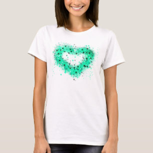 St. Patrick's day   Spuitverf, glitterend hart T-shirt