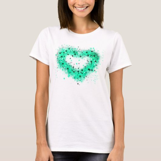 St. Patrick's day | Spuitverf, glitterend hart T-shirt (Voorkant)