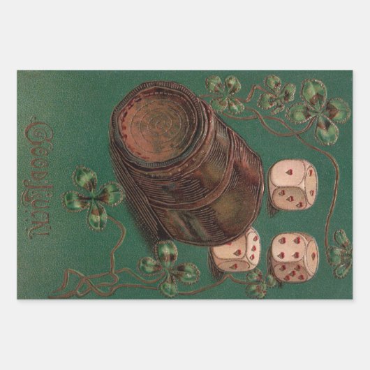 St. Patrick's Day, succes Ierse dobbelstenen Inpakpapier Vel (Voorkant 2)