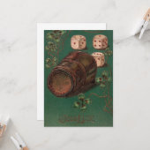 St. Patrick's Day, succes Ierse dobbelstenen Kaart (Voorkant / Achterkant in situ)