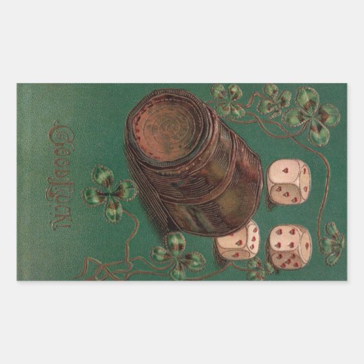 St. Patrick's Day, succes Ierse dobbelstenen Rechthoekige Sticker (Voorkant)