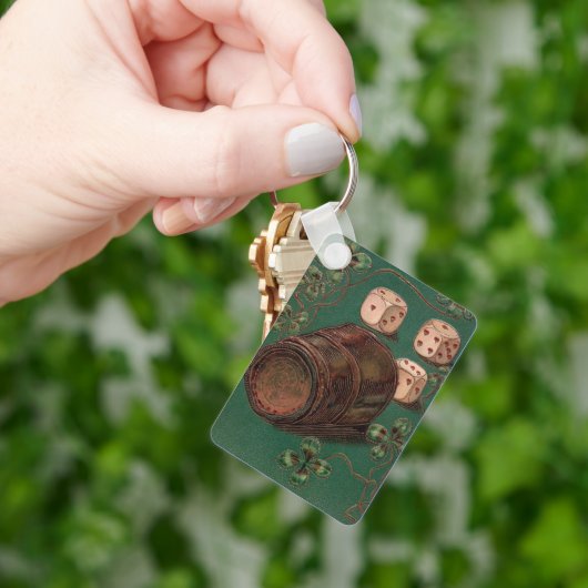  St. Patrick's Day, succes Ierse dobbelstenen Sleutelhanger (Hand)