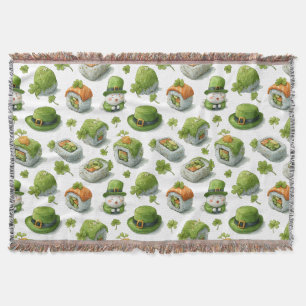 St. Patrick's Day Sushi Rolls & Shamrock Deken