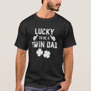 St Patrick's Day T Irish Dad of Twin Baby Announce T-shirt