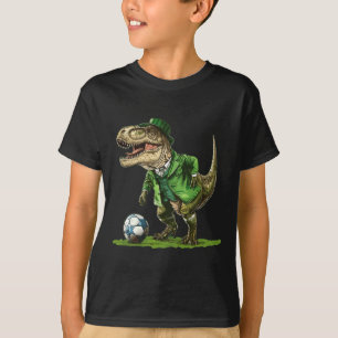 St Patricks Day T Rex Voetbal Dinosaurus St Patric T-shirt