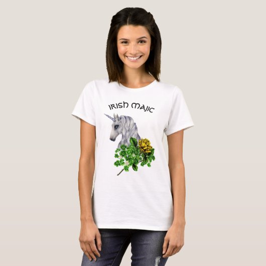 St. Patrick's Day T-shirt féminin Unicorn (Devant entier)