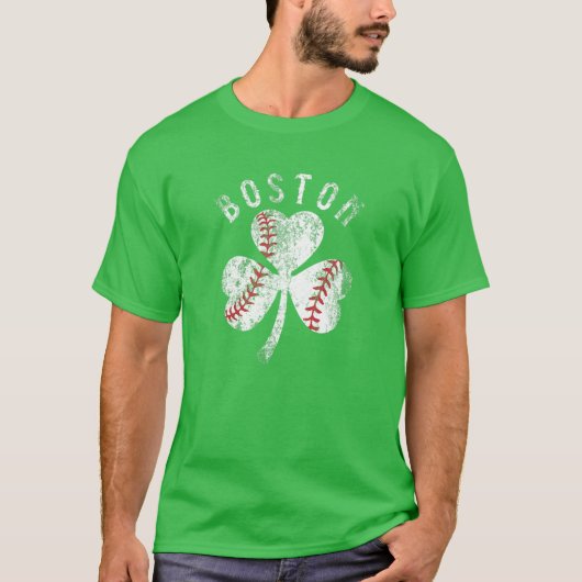  St Patrick's Day T-shirt Irish Boston Baseball (Voorkant)