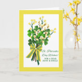 St. Patrick's Day Tante en Oom met Shamrocks Kaart (Gele Bloem)