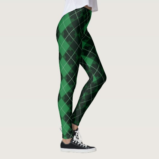 St. Patrick's Day Tartan & Shamrocks Leggings (Rechts)