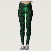 St. Patrick's Day Tartan & Shamrocks Leggings (Voorkant)