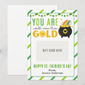 St. Patrick's Day Teacher Appreciation Gift Card Kaart (Voorkant / Achterkant)