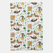 St. Patrick's Day Teckel Lucky Dogs Theedoek (Verticaal)