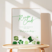 St. Patricks Day themed green Bridal Recipe Card Reclamebord Met Voetstuk