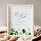 St. Patricks Day themed green Bridal Recipe Card Reclamebord Met Voetstuk