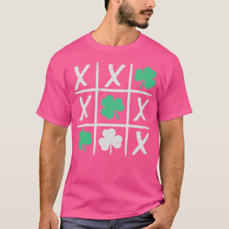 St Patricks Day TicTacToe Lucky Shamrock T-shirt