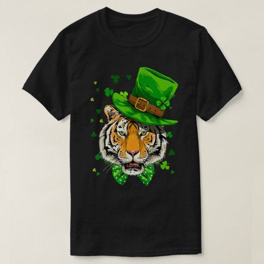 St Patricks Day Tiger Shamrock Tiger Lover Iers T-shirt (Design voorkant)