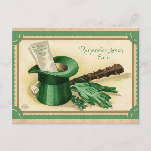  St. Patricks Day Top Hat Green Briefkaart (Voorkant)