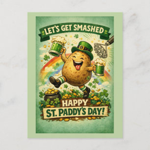 St. Patrick's Day Totgeslagen Aardappel Grappige W Briefkaart
